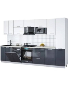 Кухонный гарнитур Интерлиния Мила Gloss 3.3-ПМ2