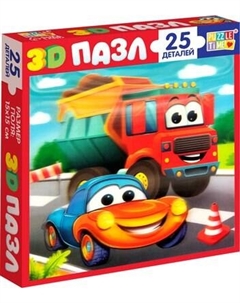 Развивающая игра Puzzle Time Забавные машинки 3D / 10145562 Puzzle time