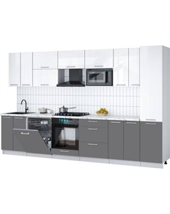 Кухонный гарнитур Интерлиния Мила Gloss 3.4-ПМ2