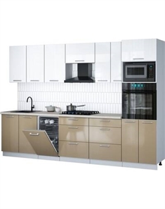 Кухонный гарнитур Интерлиния Мила Gloss 3.05-ПМ3