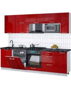 Кухонный гарнитур Интерлиния Мила Gloss 2.6-ПМ2