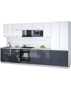 Кухонный гарнитур Интерлиния Мила Gloss 3.7-ПМ2