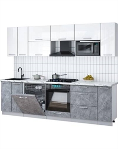 Кухонный гарнитур Интерлиния Мила Gloss 2.7-ПМ2