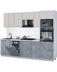 Кухонный гарнитур Интерлиния Мила Gloss 2.65-ПМ3