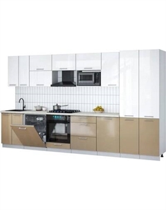 Кухонный гарнитур Интерлиния Мила Gloss 3.7-ПМ2