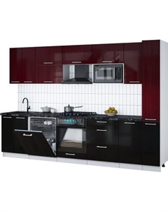 Кухонный гарнитур Интерлиния Мила Gloss 3.1-ПМ2