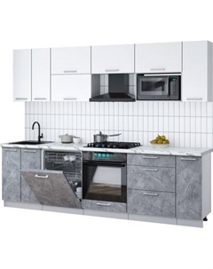 Кухонный гарнитур Интерлиния Мила Gloss 2.7-ПМ2