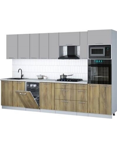 Кухонный гарнитур Интерлиния Мила Gloss 3.2-ПМ3