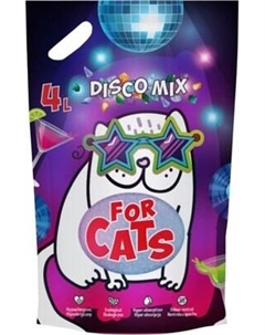Наполнитель для туалета For Cats Disco Mix силикагелевый с ароматом голубого лотоса / TUZ920 For cats