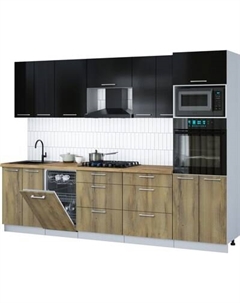 Кухонный гарнитур Интерлиния Мила Gloss 2.85-ПМ3