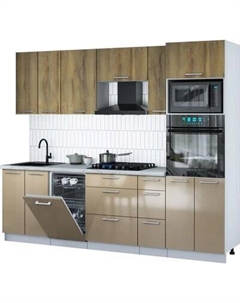 Кухонный гарнитур Интерлиния Мила Gloss 2.55-ПМ3