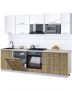 Кухонный гарнитур Интерлиния Мила Gloss 2.6-ПМ2