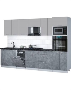 Кухонный гарнитур Интерлиния Мила Gloss 3.05-ПМ3