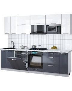 Кухонный гарнитур Интерлиния Мила Gloss 2.7-ПМ2