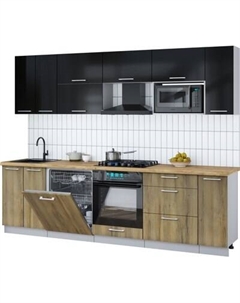 Кухонный гарнитур Интерлиния Мила Gloss 2.7-ПМ2