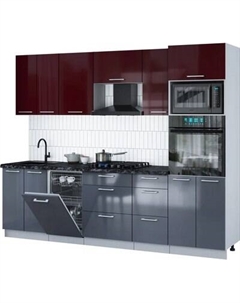 Кухонный гарнитур Интерлиния Мила Gloss 2.65-ПМ3