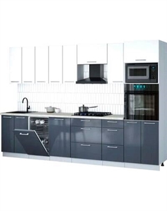 Кухонный гарнитур Интерлиния Мила Gloss 3.1-ПМ3