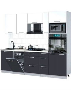 Кухонный гарнитур Интерлиния Мила Gloss 2.45-ПМ3