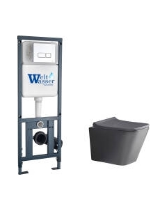 Унитаз подвесной с инсталляцией WeltWasser Marberg 410 + Gelbach 041 MT-GR + Mar 410 SE GL-WT Weltwasser