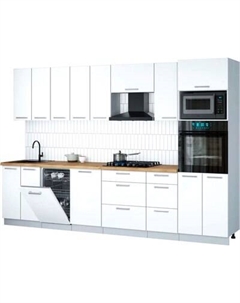 Кухонный гарнитур Интерлиния Мила Gloss 3.1-ПМ3