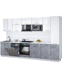 Кухонный гарнитур Интерлиния Мила Gloss 3.3-ПМ2