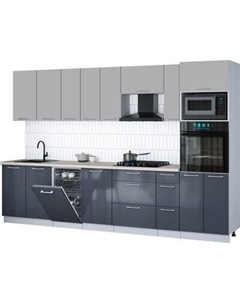 Кухонный гарнитур Интерлиния Мила Gloss 3.2-ПМ3