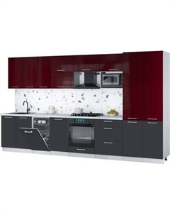 Кухонный гарнитур Интерлиния Мила Gloss 3.7-ПМ4
