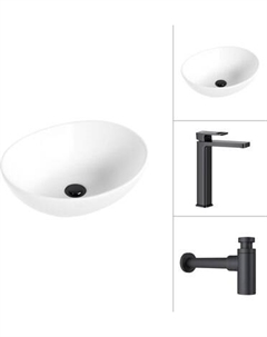 Умывальник со смесителем Lauter 21652 + Cascade 21СК0655BS с сифоном 21635B