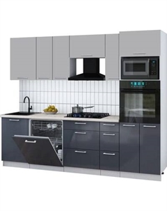 Кухонный гарнитур Интерлиния Мила Gloss 2.6-ПМ1