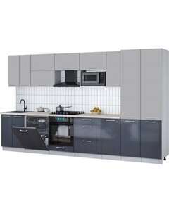 Кухонный гарнитур Интерлиния Мила Gloss 3.6-ПМ2
