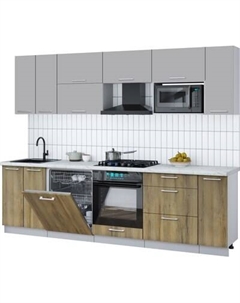 Кухонный гарнитур Интерлиния Мила Gloss 2.7-ПМ2