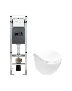 Унитаз подвесной с инсталляцией WeltWasser Amberg 350 ST + Merzbach 043 MT-WT + Amberg RD-WT Weltwasser