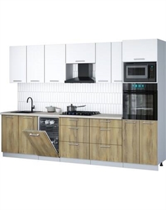 Кухонный гарнитур Интерлиния Мила Gloss 3.05-ПМ3