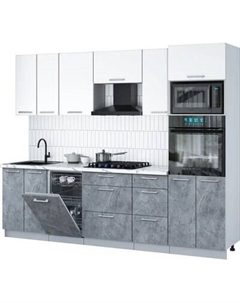 Кухонный гарнитур Интерлиния Мила Gloss 2.65-ПМ3