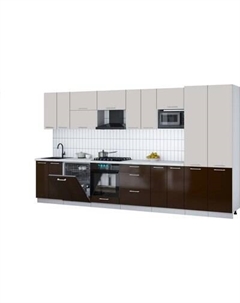 Кухонный гарнитур Интерлиния Мила Gloss 3.8-ПМ2