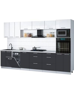 Кухонный гарнитур Интерлиния Мила Gloss 3.3-ПМ3