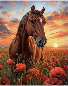 Набор алмазной вышивки Феникс+ Лошадь в маковом поле / 70856 Feniks
