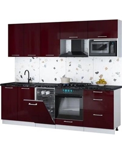 Кухонный гарнитур Интерлиния Мила Gloss 2.45-ПМ4