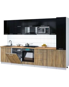Кухонный гарнитур Интерлиния Мила Gloss 3.2-ПМ2