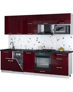 Кухонный гарнитур Интерлиния Мила Gloss 2.6-ПМ4