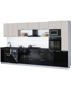 Кухонный гарнитур Интерлиния Мила Gloss 3.6-ПМ3