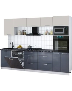 Кухонный гарнитур Интерлиния Мила Gloss 2.9-ПМ1