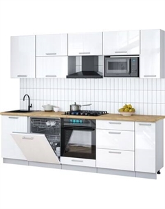 Кухонный гарнитур Интерлиния Мила Gloss 2.6-ПМ2