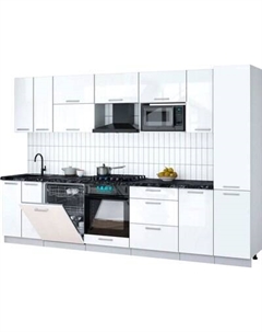 Кухонный гарнитур Интерлиния Мила Gloss 3.2-ПМ2
