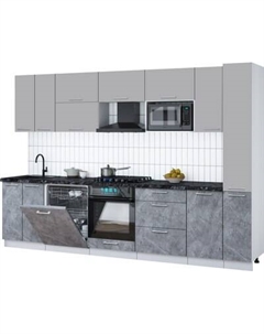 Кухонный гарнитур Интерлиния Мила Gloss 3.1-ПМ2