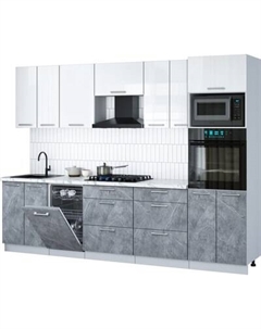 Кухонный гарнитур Интерлиния Мила Gloss 2.85-ПМ3