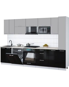 Кухонный гарнитур Интерлиния Мила Gloss 3.1-ПМ2