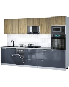 Кухонный гарнитур Интерлиния Мила Gloss 3.05-ПМ3