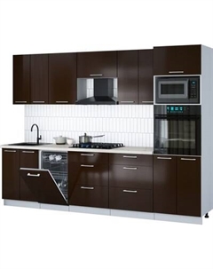 Кухонный гарнитур Интерлиния Мила Gloss 2.85-ПМ3