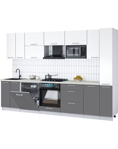 Кухонный гарнитур Интерлиния Мила Gloss 3.1-ПМ2
